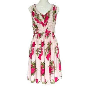 NWT Boden Pink Floral Garden Party Swishy Short Casual Dress